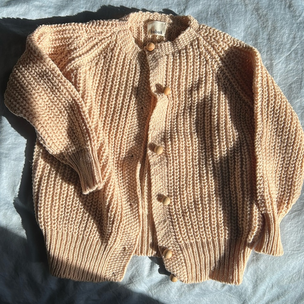 Babaa wool cardigan in rose color new